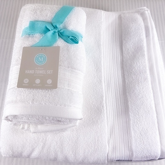 Martha Stewart Other - Martha Stewart Bath Towel Set White 4 Pieces Cotton